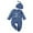 Blue, variant on AWZXDE Toddlers Girl Outfits Knit Footed Long Sleeve Romper With Matching Knot Hat Embroidered Letter Crew Neck Snap Crotch 2 Casual Daily Wear Set Blue - 3-6 Months