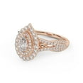 thumbnail image 3 of AFFY Double Halo Shank Engagement Rings for Women, Center 6x4mm Pear and Round cut Lab Created Moissanite Ring In 14K Solid Rose Gold Size-10, 3 of 6