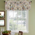 thumbnail image 3 of Paisley Flower Curtain Valances for Windows, Kitchen Valance Window Treatments Panel 2 Pack, Spring Watercolor Vintage Floral Leaf Plant Rod Pocket Short Curtains for Bathroom Bedroom 54 x 18 Inch, 3 of 8