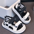 thumbnail image 4 of Baby Boy Girl Closed Toe Summer Toddler Sandals Adjustable Straps Antislip First Walking Sneakers Black 9 Toddler, 4 of 9