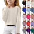 thumbnail image 2 of EnJoCho Girls Crew Neck Lightweight Sweater, Knitted Pullover Long Sleeve Top Trendy Fall and Spring Fashion, Casual Loose Fit Soft for Teens 5-15 Years, 2 of 7