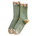 thumbnail image 1 of Calcetines sueltos de algodón Retro para mujer Otoño Invierno tejer calcetines con volantes, 1 of 5