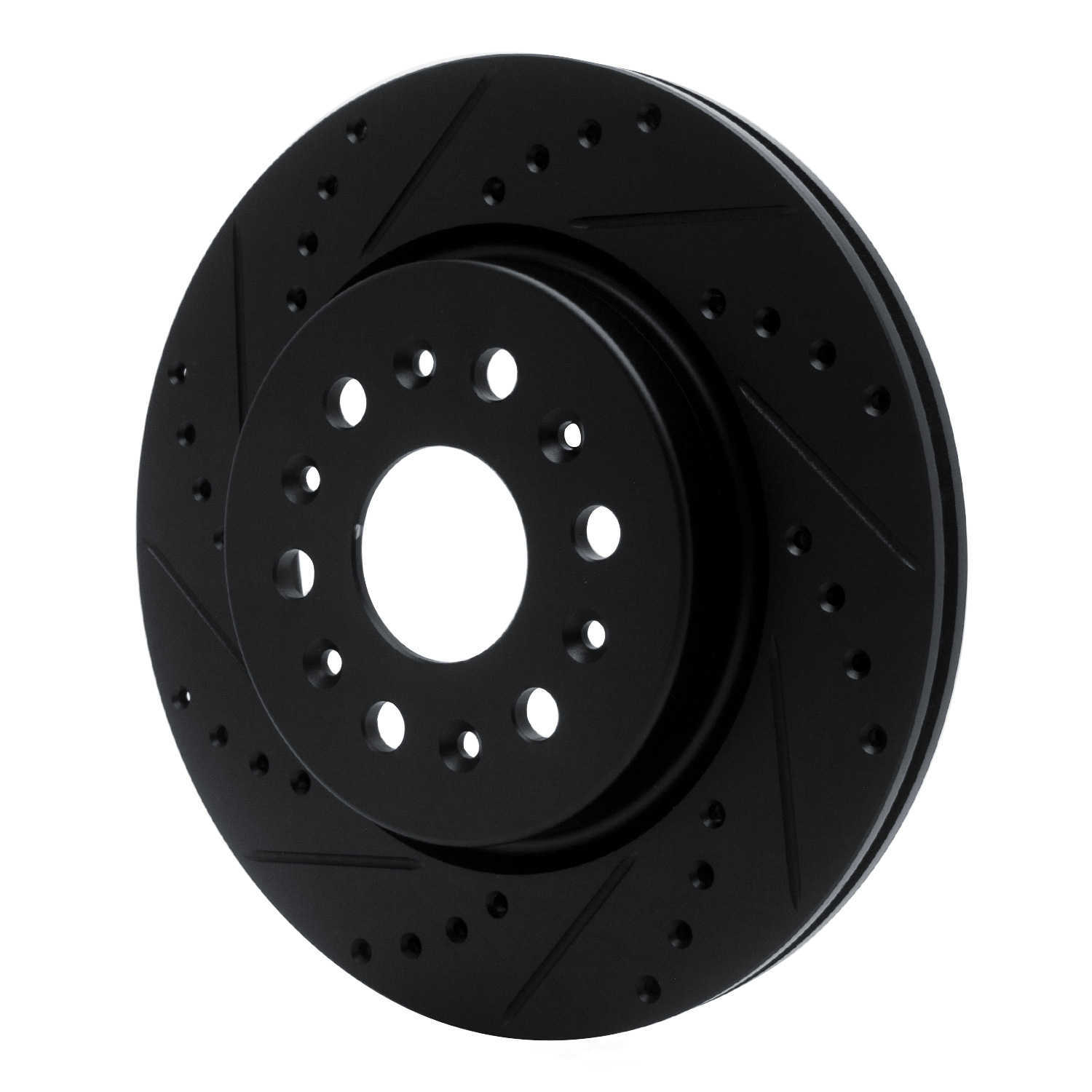 Dynamic Friction Company 633-48000L DFC Brake Rotor - Drilled And Slotted - Black