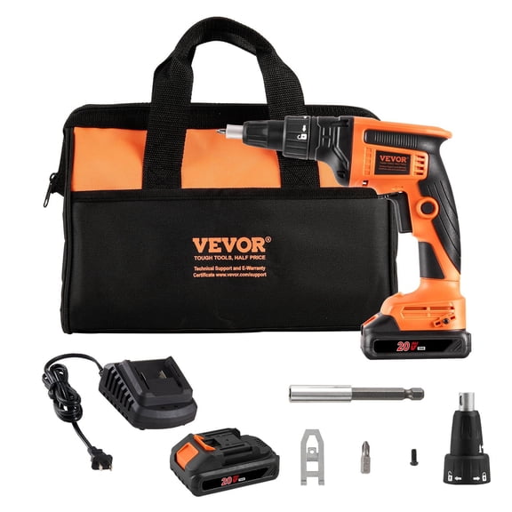 20V Max Cordless Drywall Screw Gun Kit, 4200RPM Brushless Motor, 2 Batteries & Charger, Adjustable Forward/Reverse, Built-in LED Light, Belt Clip, Tool Bag Included – for Drywall & DIY Projects