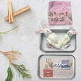 thumbnail image 5 of Mini Bunny Pocket Tin Playset, Portable Plush Rabbit Family Toy with Accessories, Easter Gift for Kids & Collectors, 3.9"×2.6" (Pink), 5 of 7