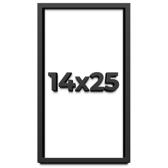 14x25 Shadow Box Frame Black | 1 inches Deep Real Wood Contemporary Shadowbox Display Frame | UV