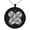 Black, variant on Stainless Steel Aso Samurai Crest Engraved Small Medallion Circle Charm Pendant Necklace