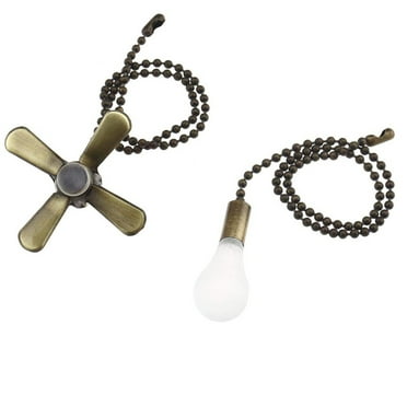 Hibibud Ceiling Fan Pull Chain Beaded Ball Extension Chains with Light Bulb And Fan Cord Hanging Pull Ceiling Decoration Brown