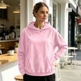 thumbnail image 6 of DORKASM Womens Hoodies Crew Neck Long Sleeve Solid Color Sweatshirts Oversize Baggy Fall Winter Pullover 2026 Acid Wash Travel Tops with Pockets Pink XL, 6 of 7