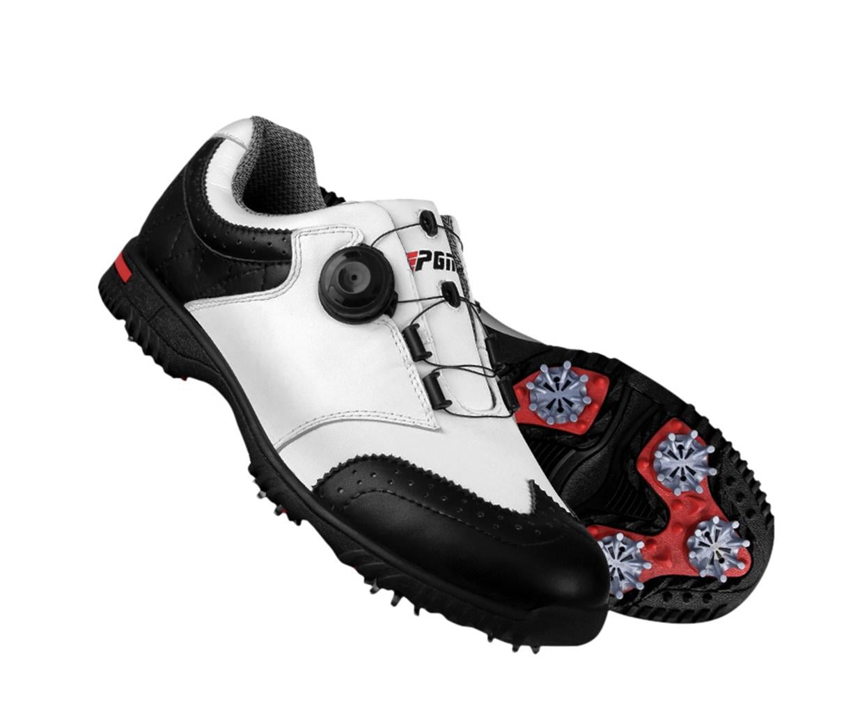 Men\'s Golf Shoes Athletic Lace-Up Faux Leather Water Repellent Amazon.com | U.Ofeiy Men main image 4