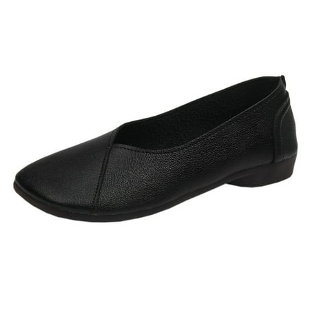 

2023 summer new casual flat bottom women s shoes square toe soft bottom large square toe bean shoes