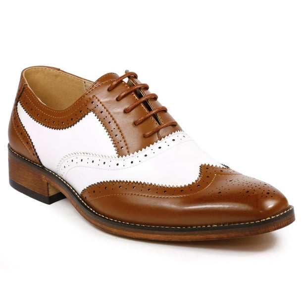 Metrocharm Metrocharm MC118 Men's Two Tone Perforated Wing Tip Lace
