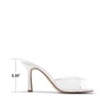 thumbnail image 2 of DREAM PAIRS Women's Square Open Toe Heels With Bow Vintage Slip on Stiletto High Backless Dressy Sandals for Daily Party, 2 of 8
