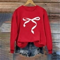 thumbnail image 4 of Valentines Day Red Shirt for Women Valentine's Day Printed Long Sleeve Sweatshirt Comfy Crewneck Vacation Tee, XS, 4 of 7