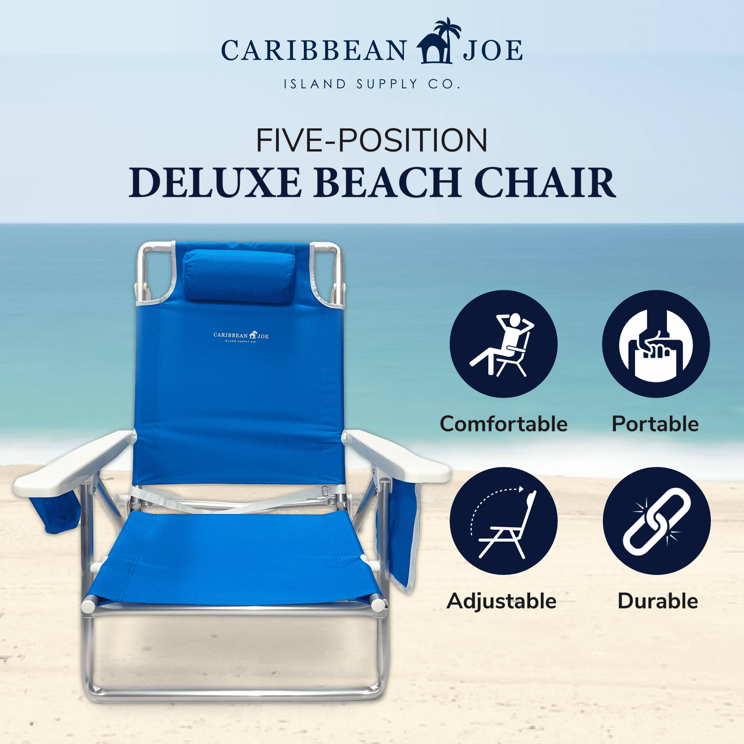 Caribbean joe deluxe beach chair hotsell