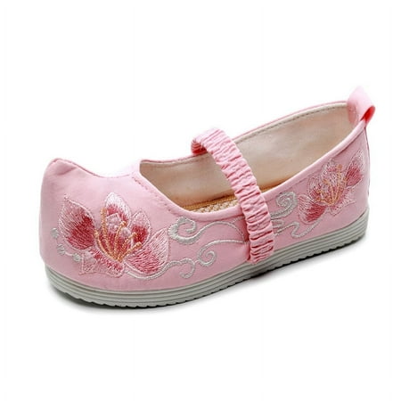 

New Retro Antique Children‘s Shoes Women‘s Embroidered Shoes Sandals Chinese Style Costume Hanfu Shoes Girls Old Beijing Cloth Shoes