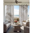 thumbnail image 3 of Tropical Palm Leaves Blackout Curtains Light Blocking Print Window Curtains, Summer Natural Botanical Beige Brown Thermal Insulated Window Drapes for Living Room Kitchen Cafe (2 Panels, 55"W x 39"L), 3 of 4