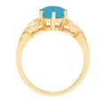 thumbnail image 4 of 1.72 ct Round Cut Simulated Turquoise 3 Stone 14K Yellow Gold Womens Engagement Ring, 4 of 6