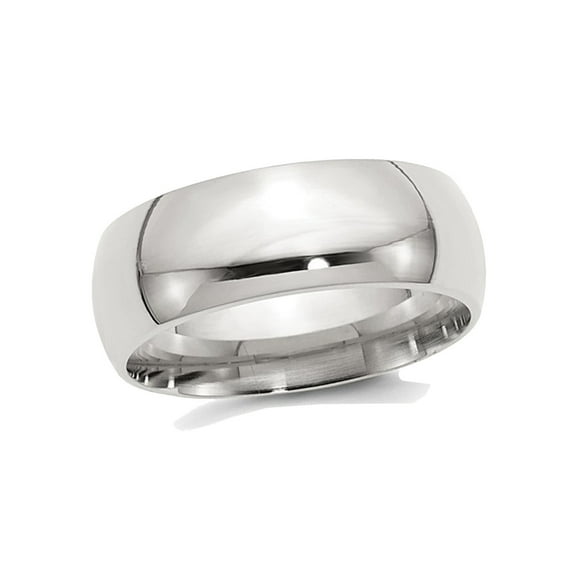 Gem & Harmony Mens Sterling Silver 8mm Comfort Fit Wedding Band Ring for Men