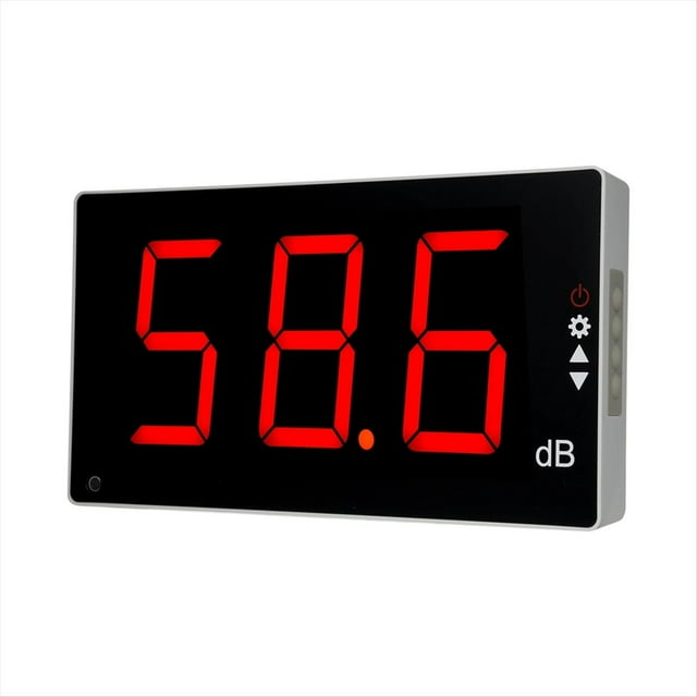 Sonómetro con Pantalla LCD Grande, Medidor Digital de de Sonido para Montaje en Pared, Comprobador Digital de Decibelios de Ruido.
