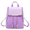 thumbnail image 1 of Purple 6cm Bolso de hombro doble con solapa y cordón con borde de hierro y doble cremallera, 1 of 5