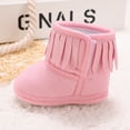 thumbnail image 4 of Maxcozy Baby Girls Winter Tassels Boots Toddler Prewalker Shoes First Walkers Warm Snow Booties Boot Pink 12-18 Months, 4 of 12