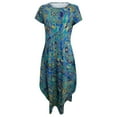 thumbnail image 4 of Maxi Robe à Manches pour Femmes Décontractée Ample Poches Manches Courtes Imprimée Col Rond Longueur Cheville Robe Manches Courtes en Liquidation, 4 of 5