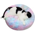 thumbnail image 1 of Cama redonda de lujo con forma de donut para mascotas (gatos y perros): lavable, cálida, supersuave y cómoda para perros y gatos pequeños. Colorida, 50 cm., 1 of 5