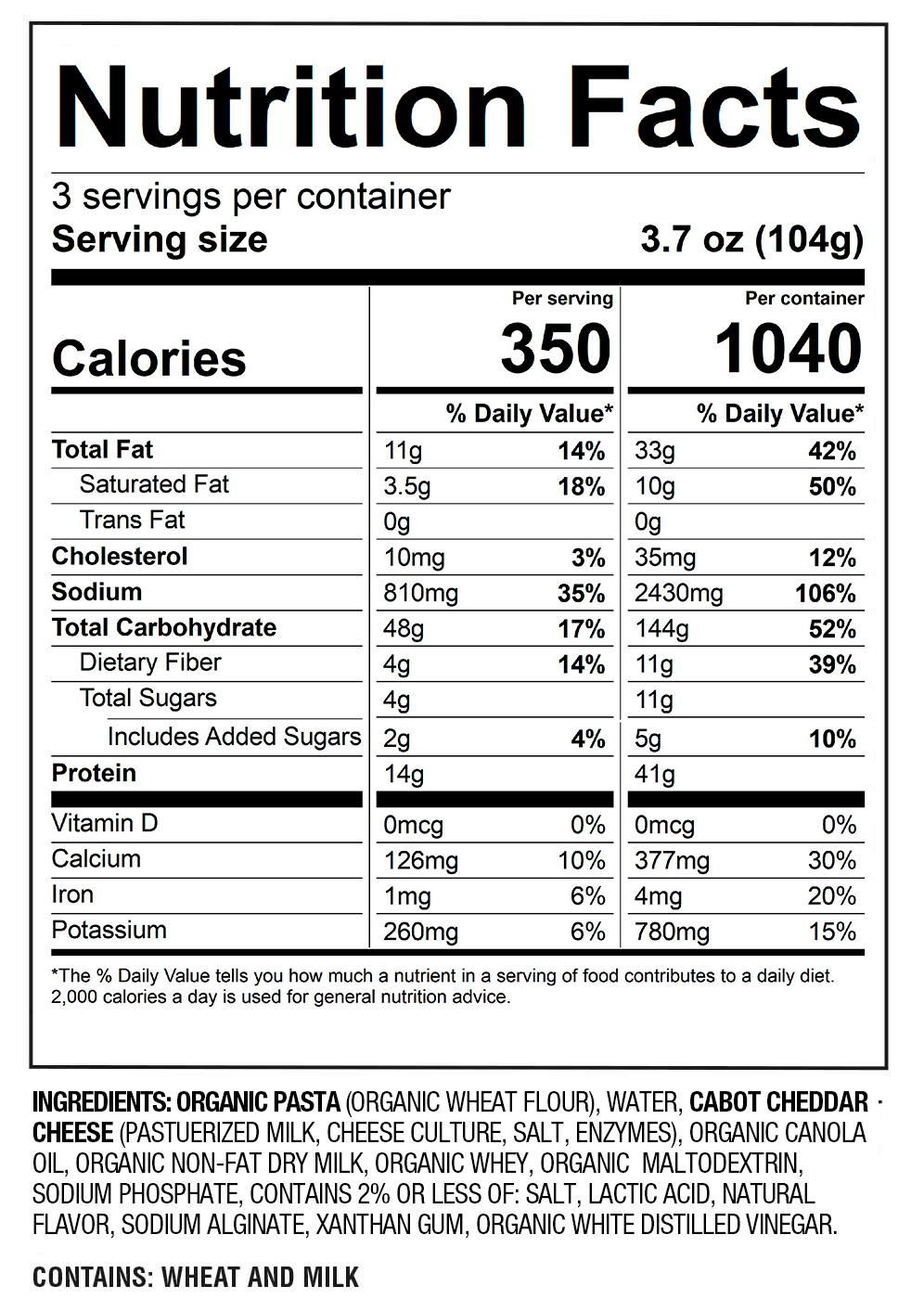 Cabot Farmers' Reserve Sharp Super Premium Cheddar Macaroni & Cheese with Organic Pasta, 11 oz Box, Shelf Stable