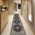 thumbnail image 5 of Mitzzllc Vintage Washable Hallway Runner Rug, Dark Blue and Beige,2FT*12FT, Non-Slip Backing, 5 of 8