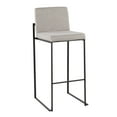 thumbnail image 4 of Fuji High Back Bar Stool Set of 3 Black, Bar Chairs Set of 3, Black Bar Stools, Bar Stools Set of 3 with Backs (Grey Fabric), 4 of 6