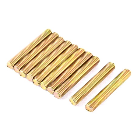 

1mm Pitch M6 x 40mm Full Threaded Rod Bar Bronze Tone 10 Pcs