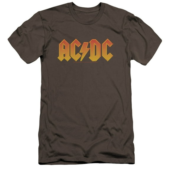 ac/dc men's logo (canvase brand) slim fit t-shirt small grey