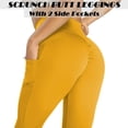 thumbnail image 2 of Ruched Booty Leggings for Women with Pockets Scrunch Butt Lifting Yoga Pants High Waist Sport Gym Tights, 2 of 6