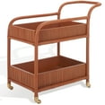 thumbnail image 5 of SAFAVIEH Couture Barnette Modern 2-Tier Wheeled Rattan Pole Bar Cart, Amber, 5 of 14