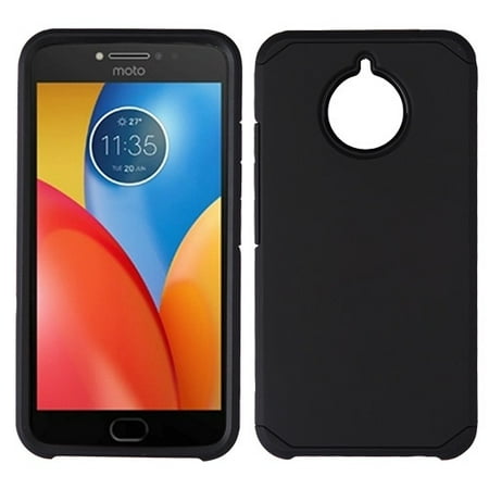 Motorola Moto E4 Plus XT1773 Phone Case Shockproof Hybrid Rubber Rugged Case Cover Slim BLACK