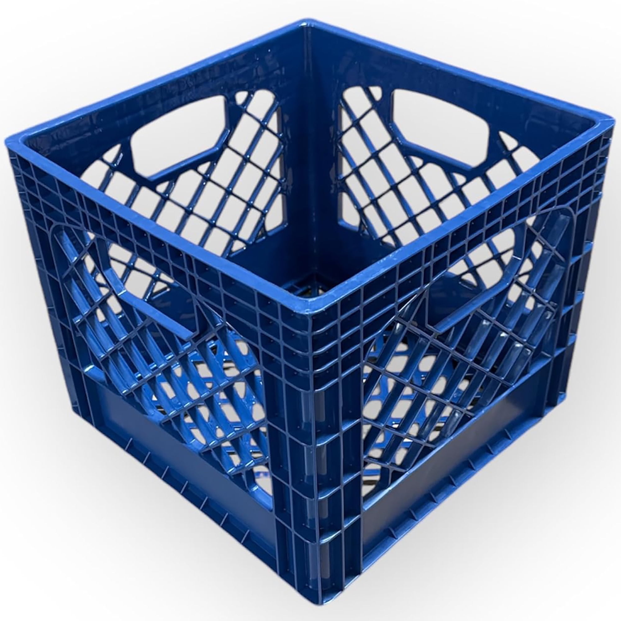 Juggernaut Storage: Milk Crate 2pk - 16 Qt, Blue - Multi-Purpose Storage Solution, Stackable Organization, Heavy-Duty Plastic Bins, Built-In Handles