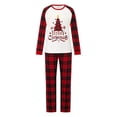 thumbnail image 3 of RUINIXCW Christmas Family Matching Pajamas Set Print Long Sleeve Tops Plaid Pants, 3 of 6