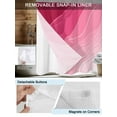 thumbnail image 3 of No Hook Shower Curtains with Snap-in Liner Set, Valentines Pink Ombre Waterproof Hotel Style Bathroom Shower Curtain, Modern Geometric Abstract Aesthetic Cream Mesh Top Window Bath Curtains 54''x78'', 3 of 6