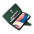 thumbnail image 5 of Nalacover For iPhone 13 Pro 6.1 inch Zipper Wallet Case,360 Protection Stylish PU Leather Shockproof Magnetic Flip Holder 6 Card Slots and 2 Cash Pockets Cover with Detachable Wrist Strap,Green, 5 of 12