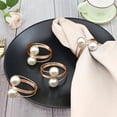thumbnail image 3 of Juego de 12 Servilleteros de Perlas, Anillos para Servilletas Elegante, Aros para Servilletas de Tela, Servilleteros de Metal, Decoración de Mesas para Boda, Cumpleaños, Celebraciones, 3 of 4