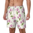 thumbnail image 2 of Uemuo Tulips Flowers Pattern Mens Swim Trunks Quick Dry Board Shorts with Mesh Lining, Stretch Beach Shorts Quick Dry No-Chafing Board Shorts-Large, 2 of 9