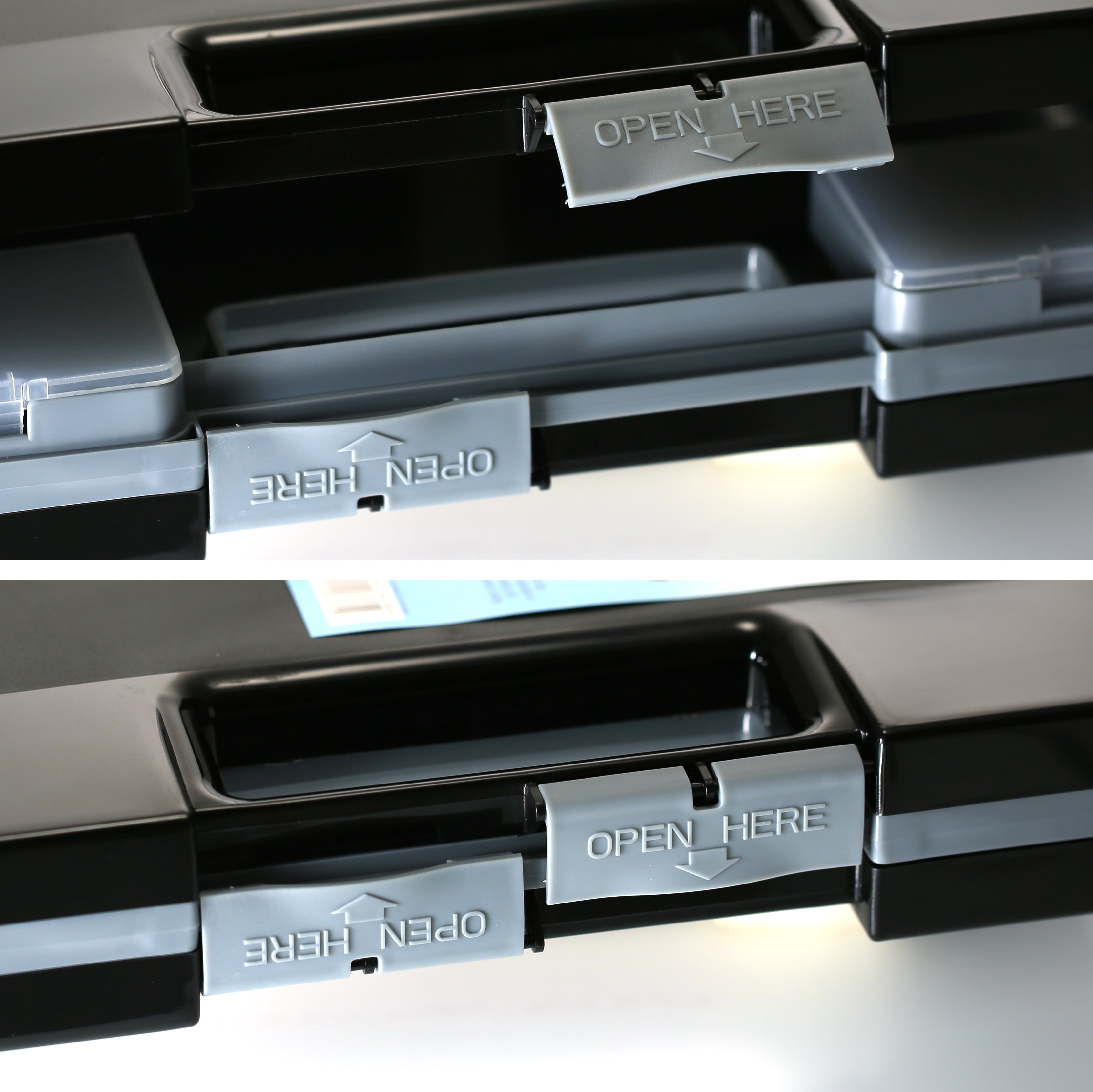 Officemate Dual Sided Clipboard Storage Box, Plastic, Charcoal (83335)