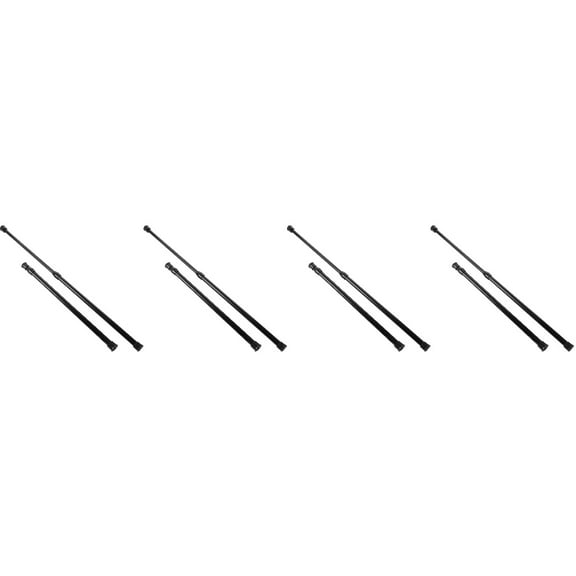 ETEREAUTY Telescopic Bathroom Curtain Rod Black Iron No-Drill Adjustable 8Pcs