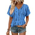 thumbnail image 2 of Womens Summer Tops Short Sleeve V Neck Shirts Casual Dressy Summer Blouses Tunic Top, 2 of 6