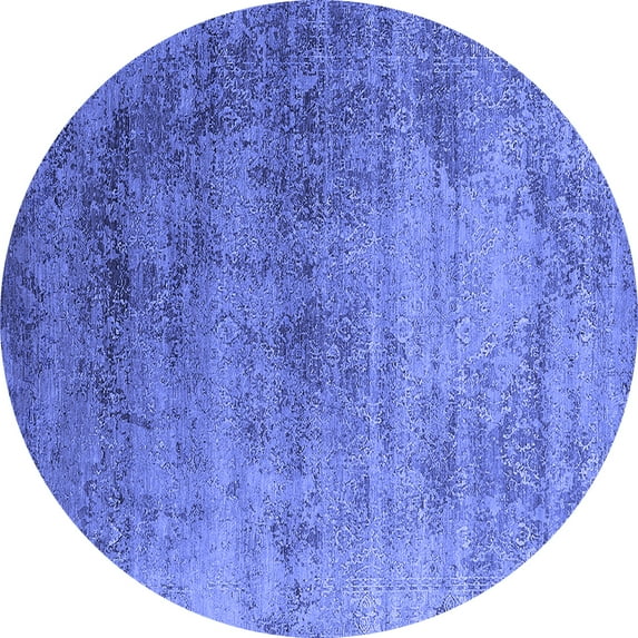 Ahgly Company Indoor Round Oriental Blue Industrial Area Rugs, 8' Round