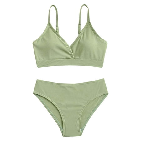 Kcodviy Toddler Girl 2 Piece Girls Suite Swimsuit Sport Solid High Cover Up Large Waist Bikini Set Swimwear Girls Swim Suits 16/18 Bathing Suit Swimming Suit For Toddler Girls