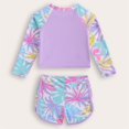 thumbnail image 3 of GYRATEDREAM Girls Rash Guard Swimsuit Two Piece Long Sleeve Bathing Suits Summer Beach Swimwear with UPF 50+ Sun Protection for 4-7Y, 3 of 7