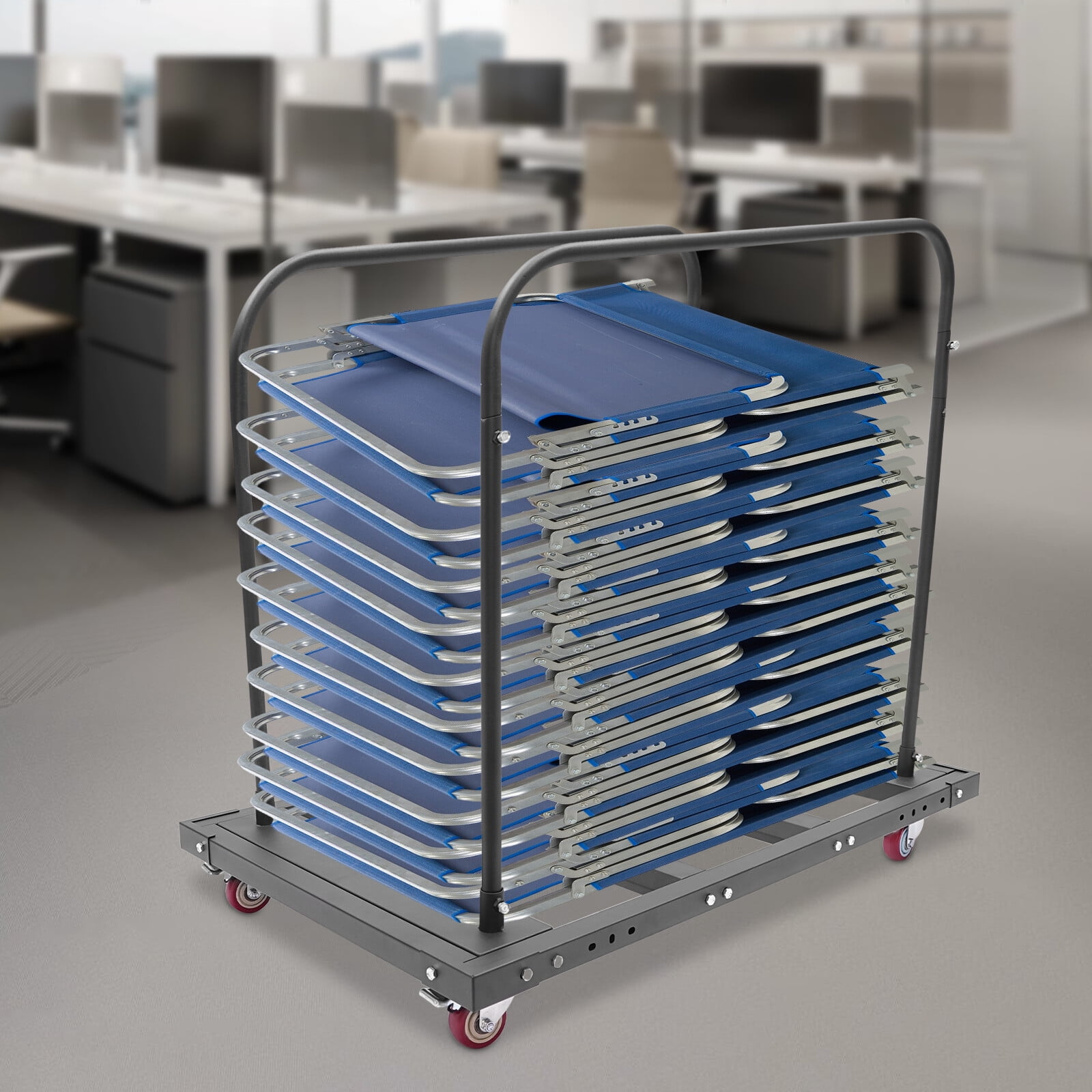 Miumaeov Rectangular Folding Table Cart Folding Table Trolley Dolly Cart For 10Pcs Folding Desk