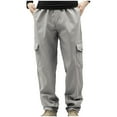 thumbnail image 5 of Xdegoge Mens Cargo Pants Fleeced Lined Warm Trousers Elastic Waist Straight Leg Pant Loose Plus Size Workout Streewear Lightweight Outdoor Climbing Outfits with Multi Pockets, 5 of 6